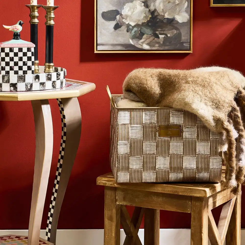 Mocha Textured Check Baskets, Set of 2 Secondary image