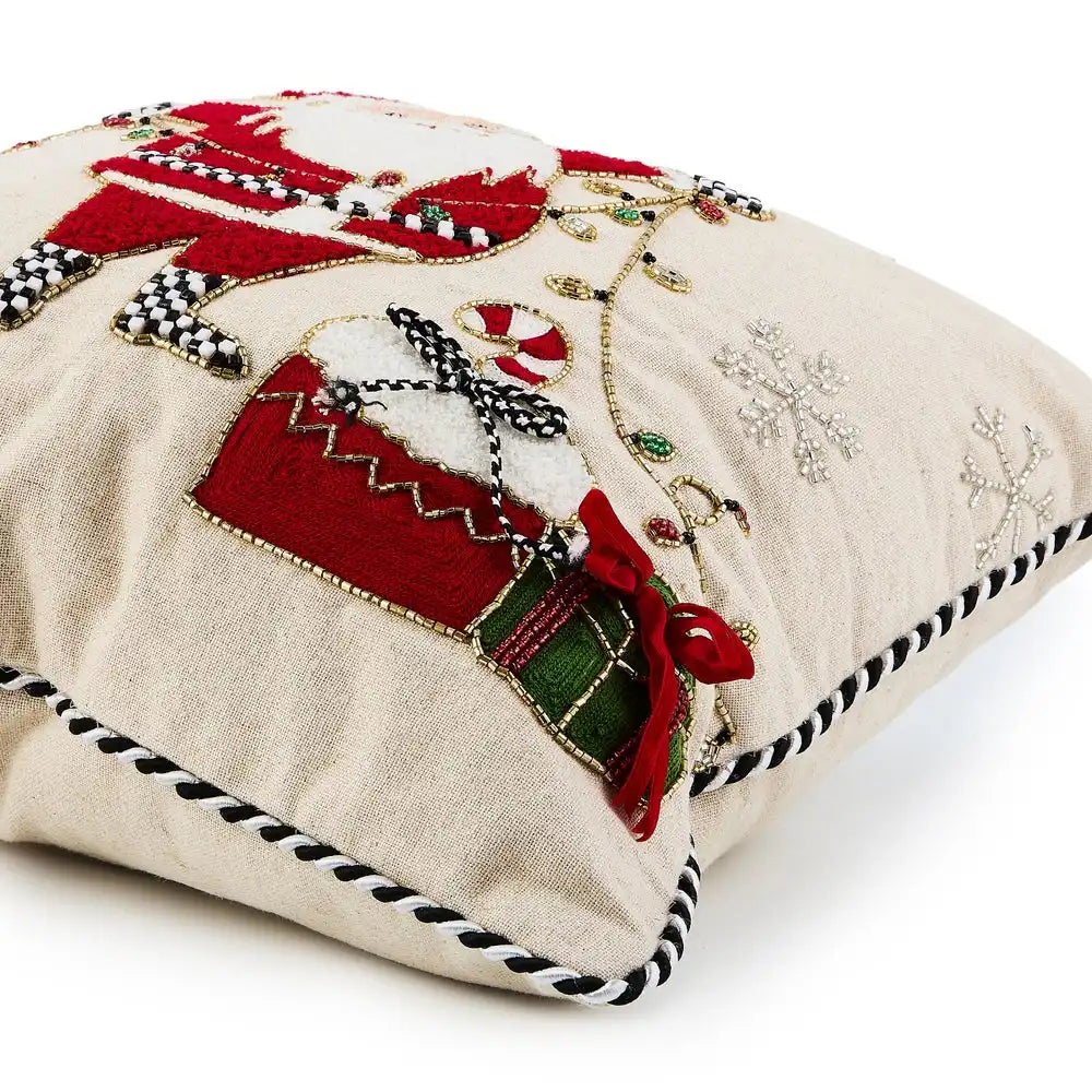 Santa with Tree Lights Throw Pillow Secondary image
