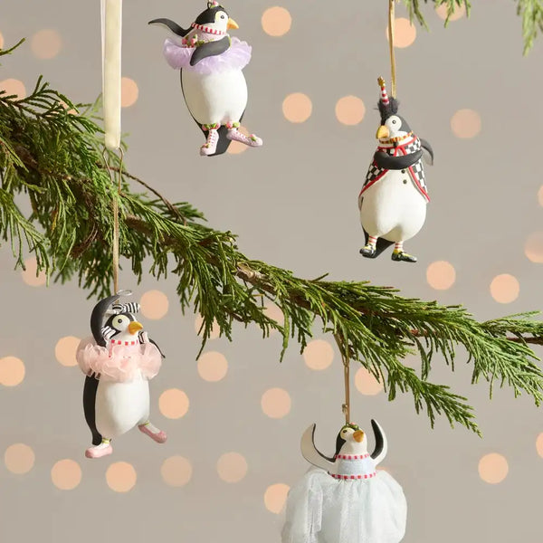 Patience Brewster Penguins En Pointe Ornaments, Set of 4