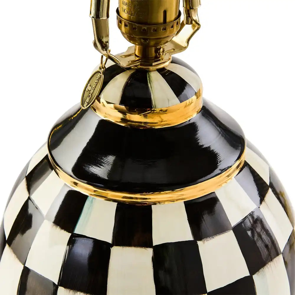 Courtly Check Ceramic Globe Lamp