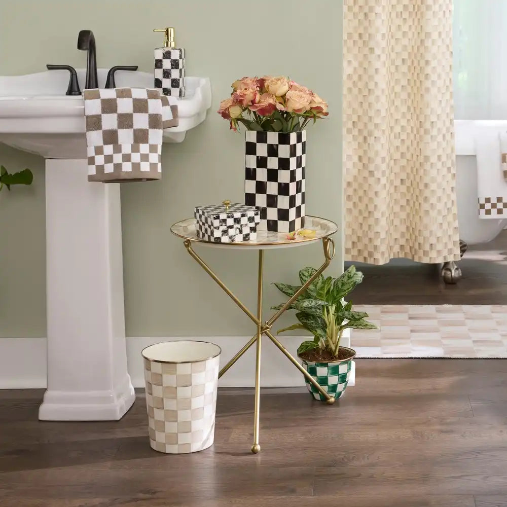 Sky Check Enamel Tilt Accent Table