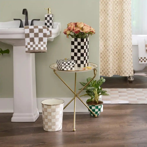 Sky Check Enamel Tilt Accent Table