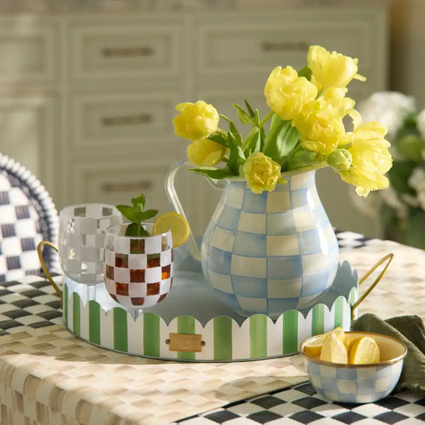 Mocha Stripe Serving Trays, Set of 2