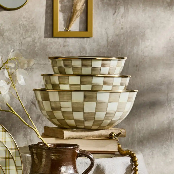 Mocha Check Large Everyday Bowl