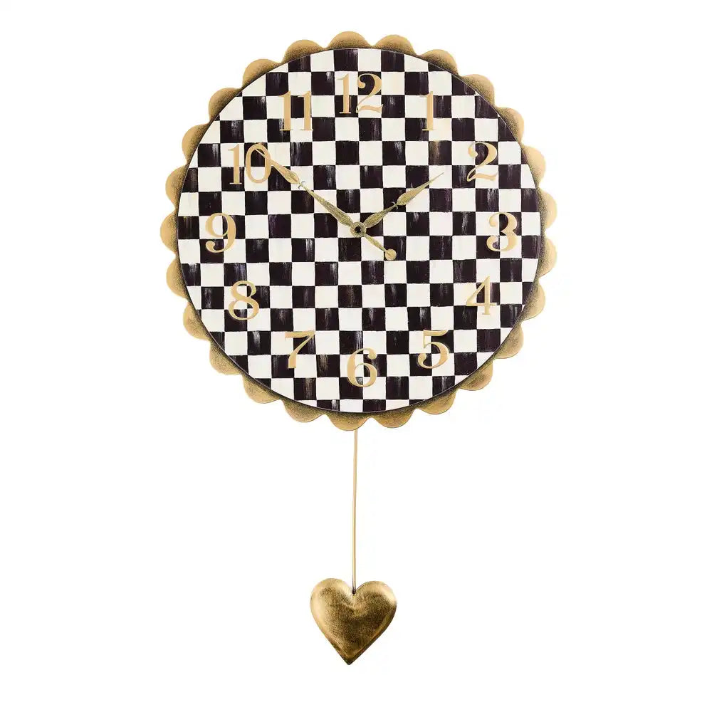 Rosy Check Heart Pendant Clock