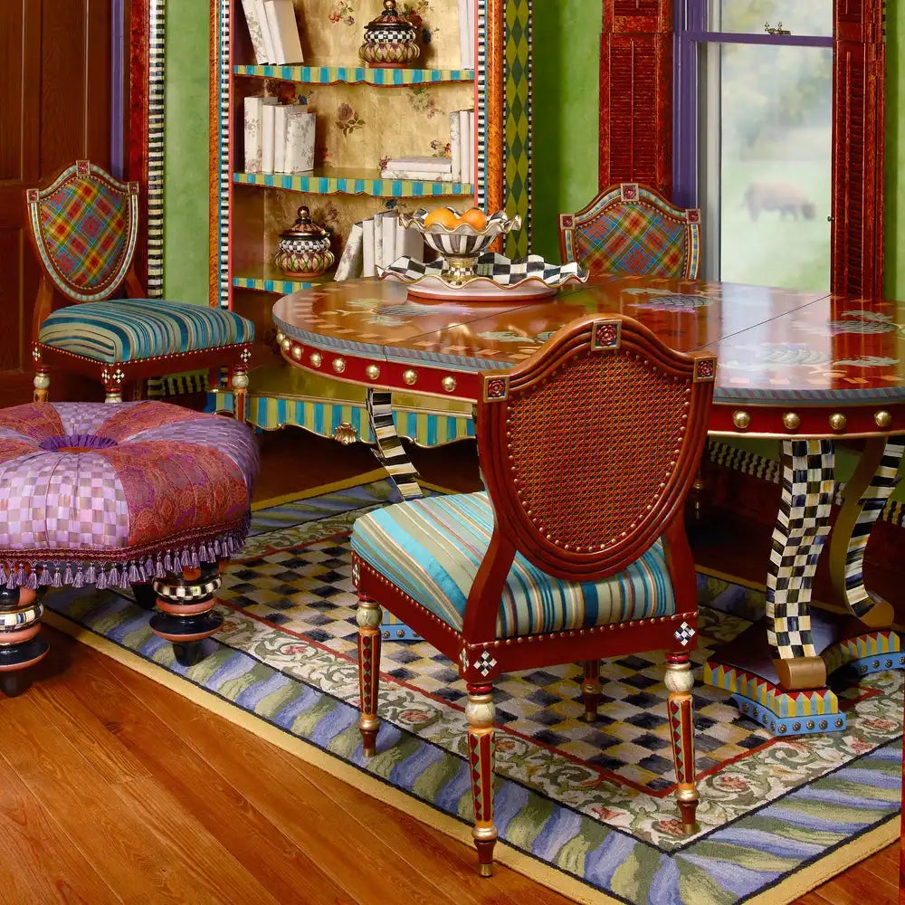 Courtly Check Purple & Green 5' Octagon Rug