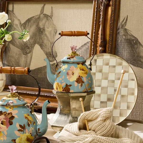 Rosy English Garden 2 Quart Tea Kettle