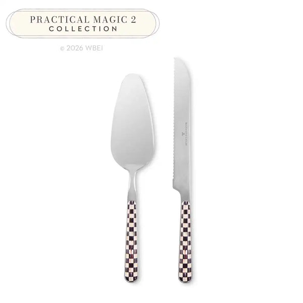 Mocha Check Bistro Cake Serving Set