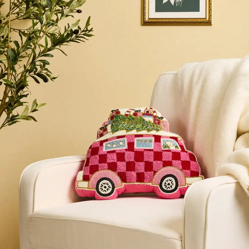 Holiday Bus Shaped Throw Pillow Secondary image