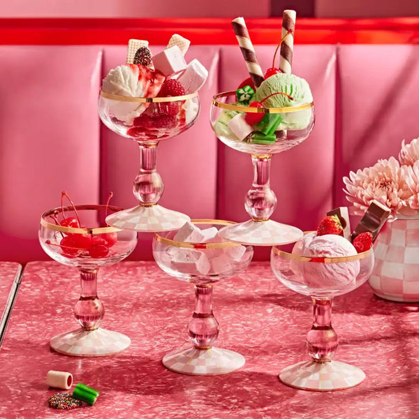 Rosy Check Tumbler Glass, Set of 2