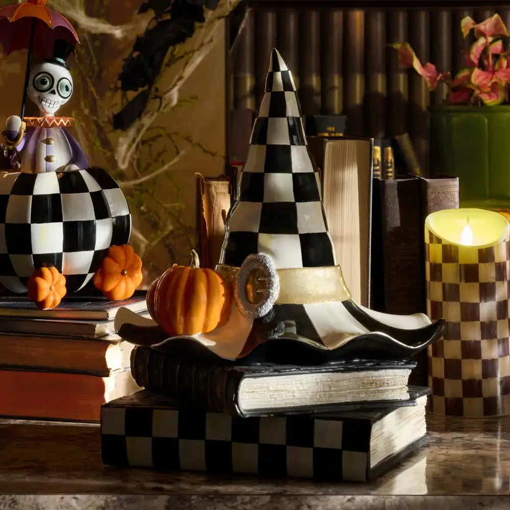 Courtly Check Witch Hat on Books