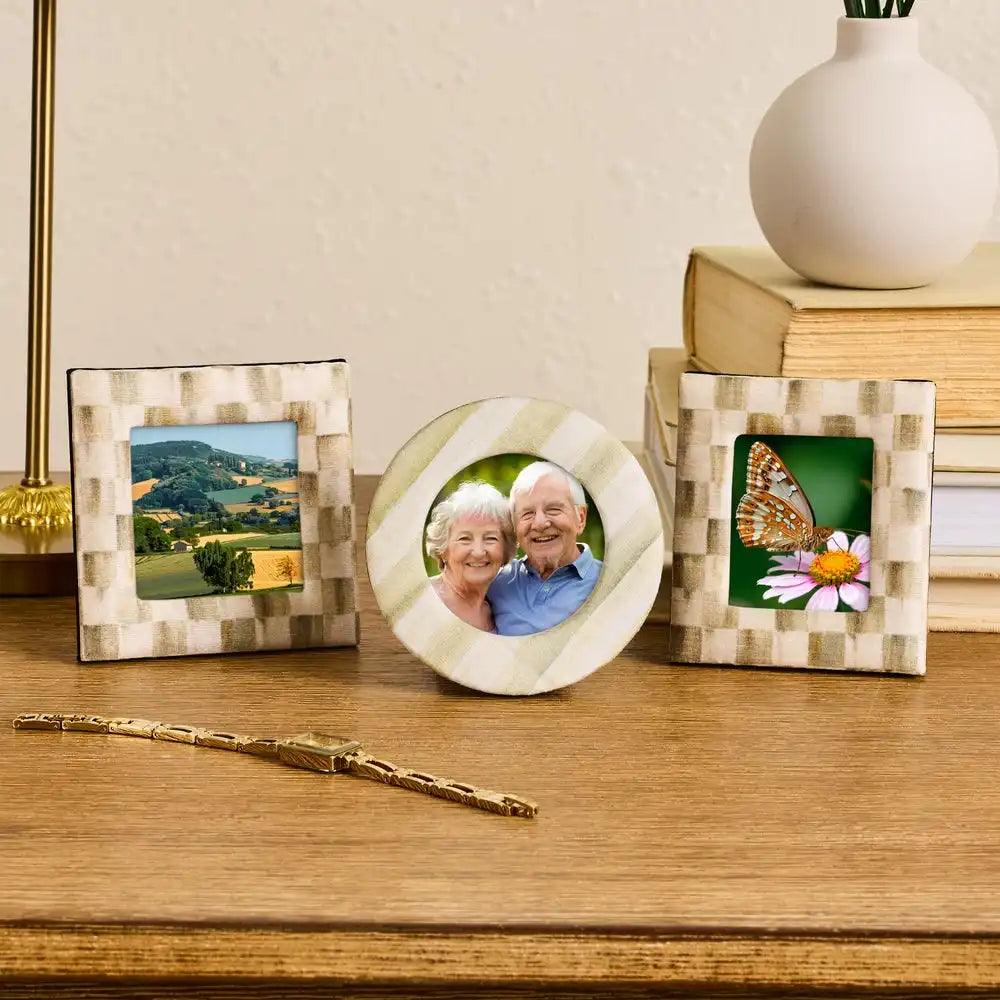 Mocha Fabric Frames, Set of 3 Secondary image