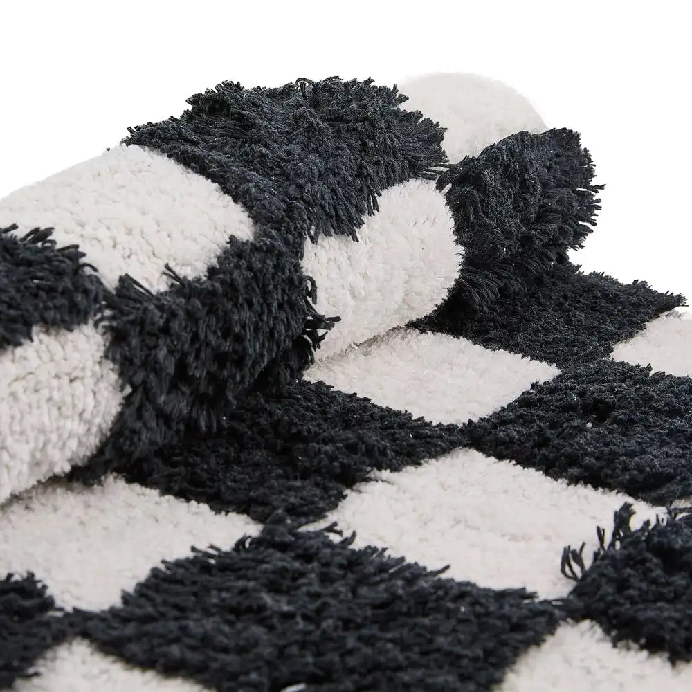 Checkerboard Black Bath Rug