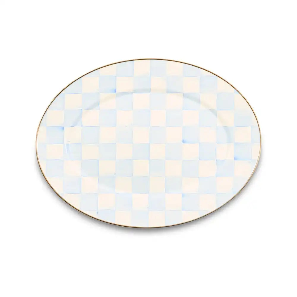 Sky Check Medium Oval Platter Main image
