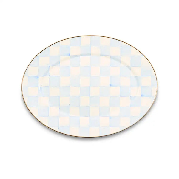 Sky Check Medium Oval Platter