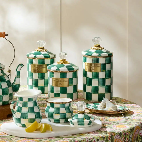 Emerald Check Small Canister