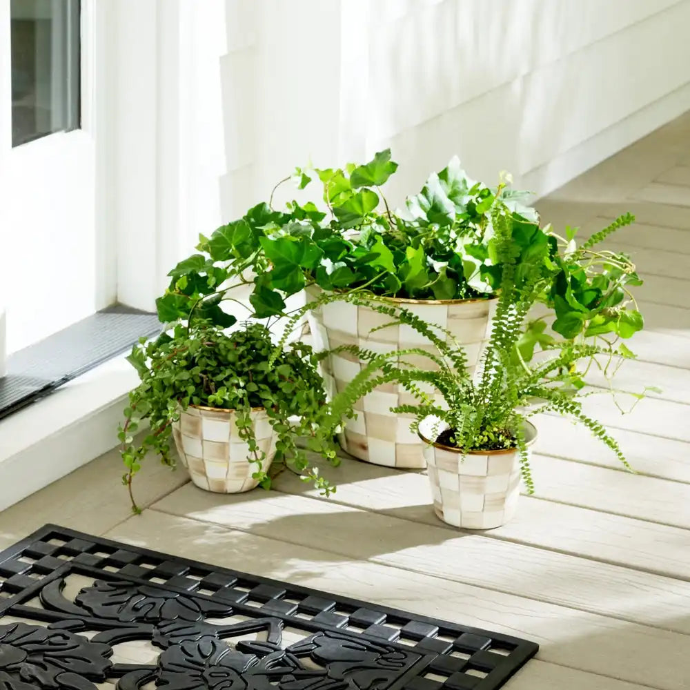 Mocha Check Extra Large Garden Pot Secondary image