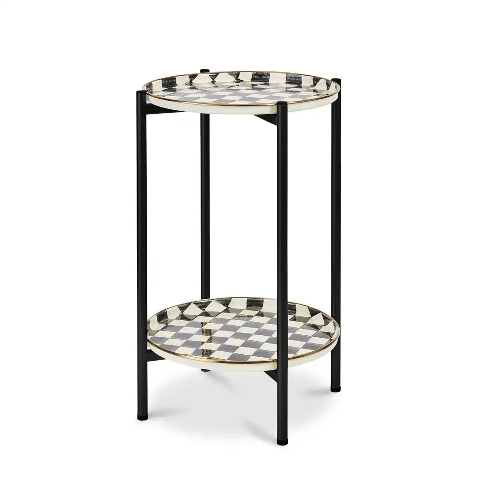 Courtly Check Enamel 2-Tier Cocktail Table Main image