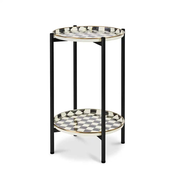Courtly Check Enamel 2-Tier Cocktail Table