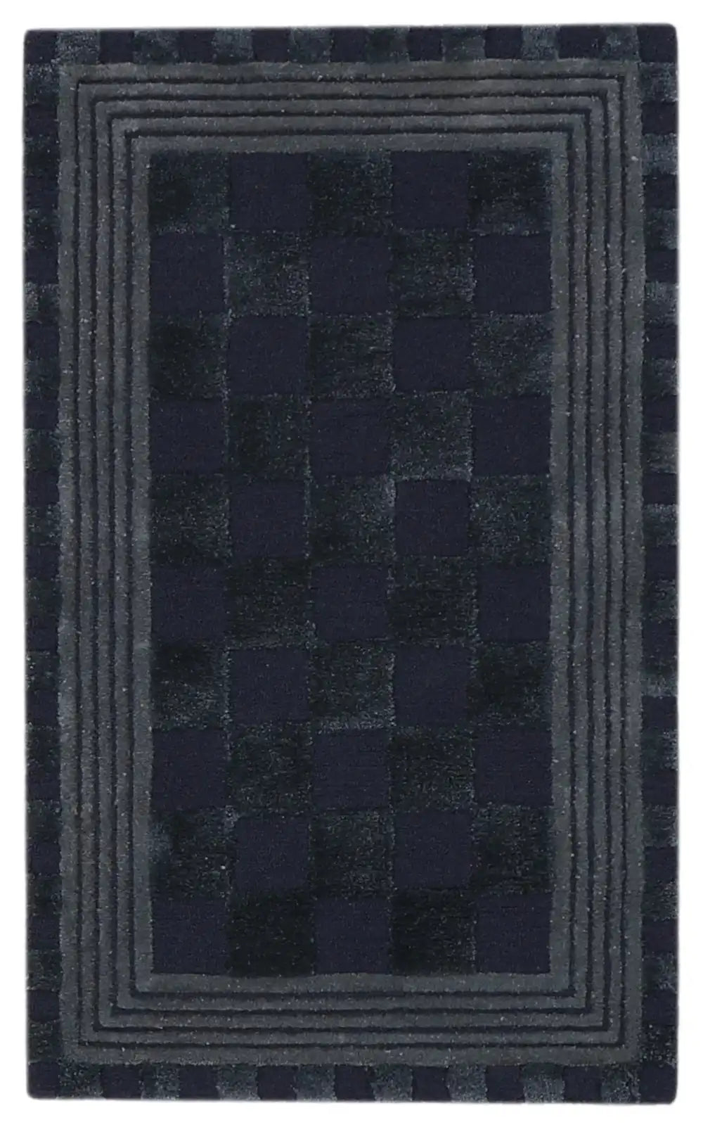 Light Grey Tonal Check 3' x 5' Rug