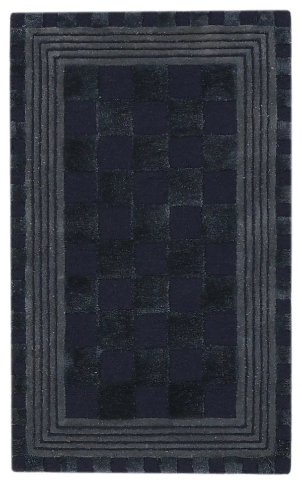 Light Grey Tonal Check 3' x 5' Rug