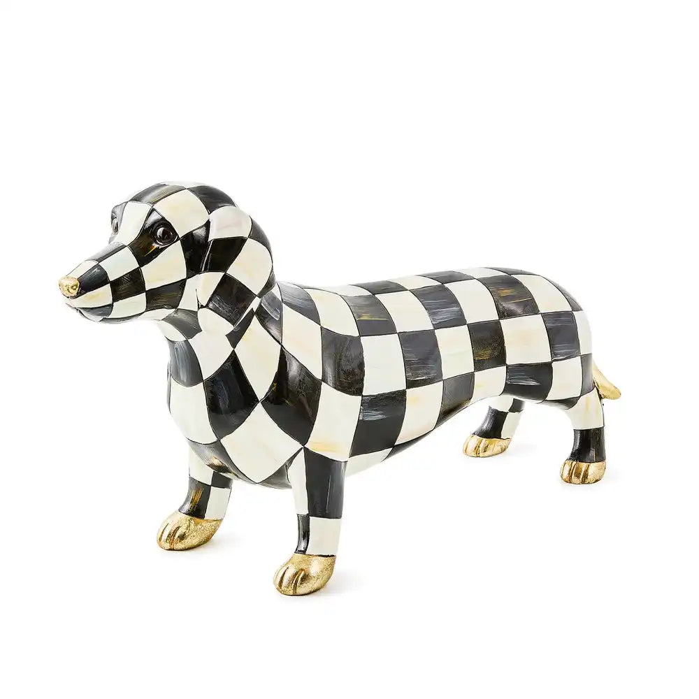 Courtly Check Dachshund Figurine