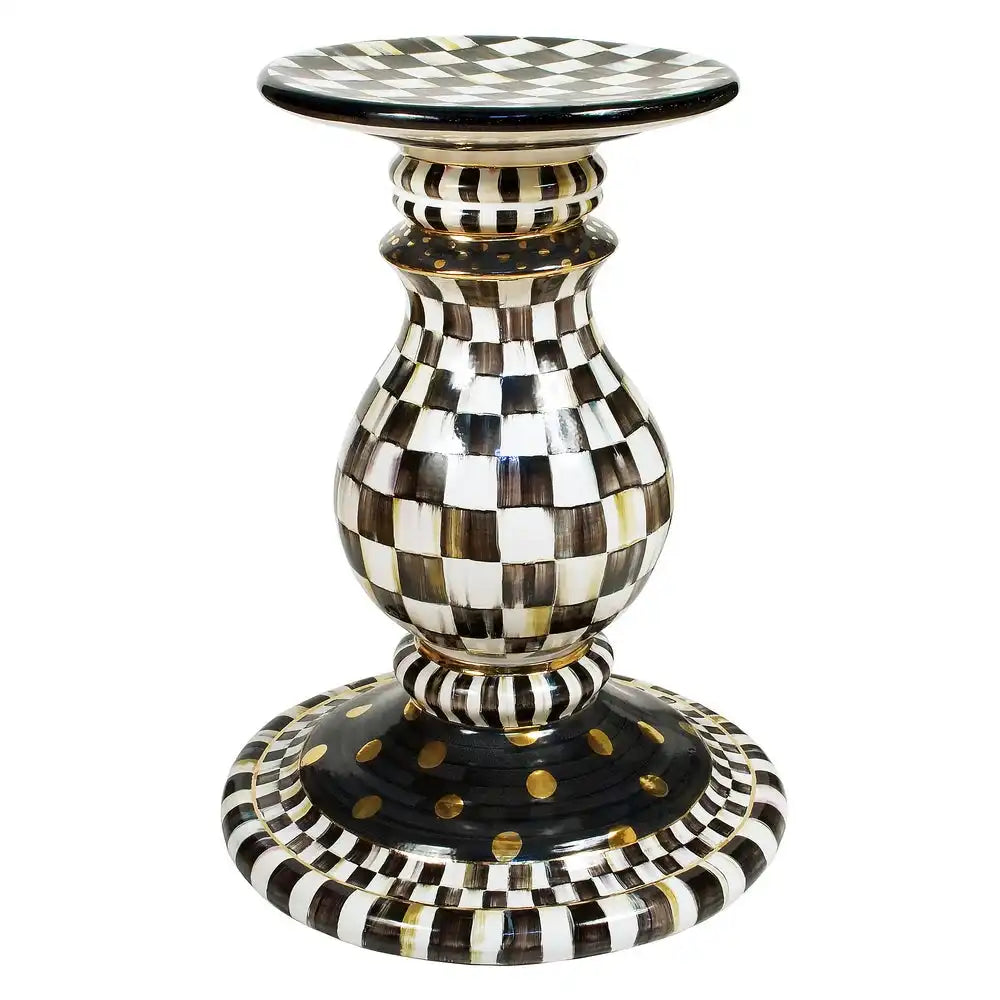 Mocha Check Ceramic Pedestal Table Base