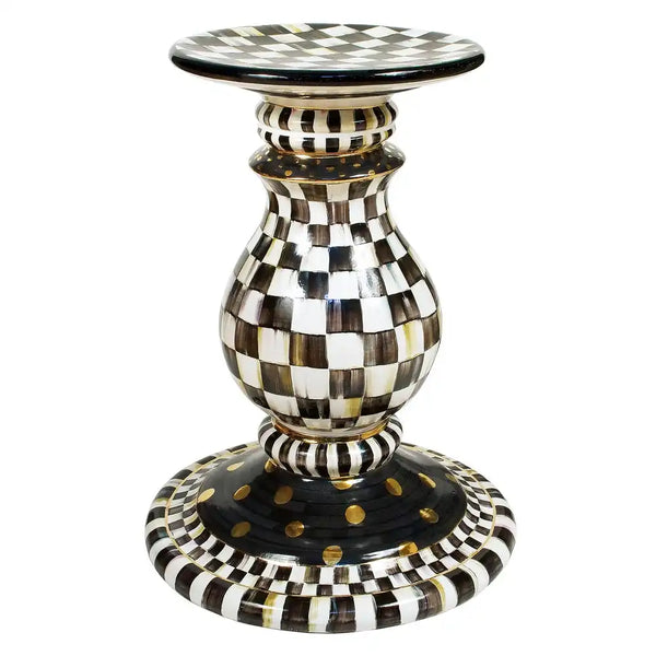 Mocha Check Ceramic Pedestal Table Base
