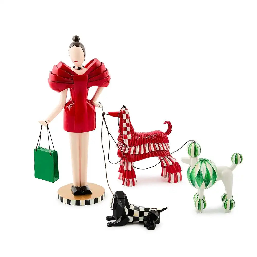 Check It Out Shopper Lady with Dogs Figurine Main image