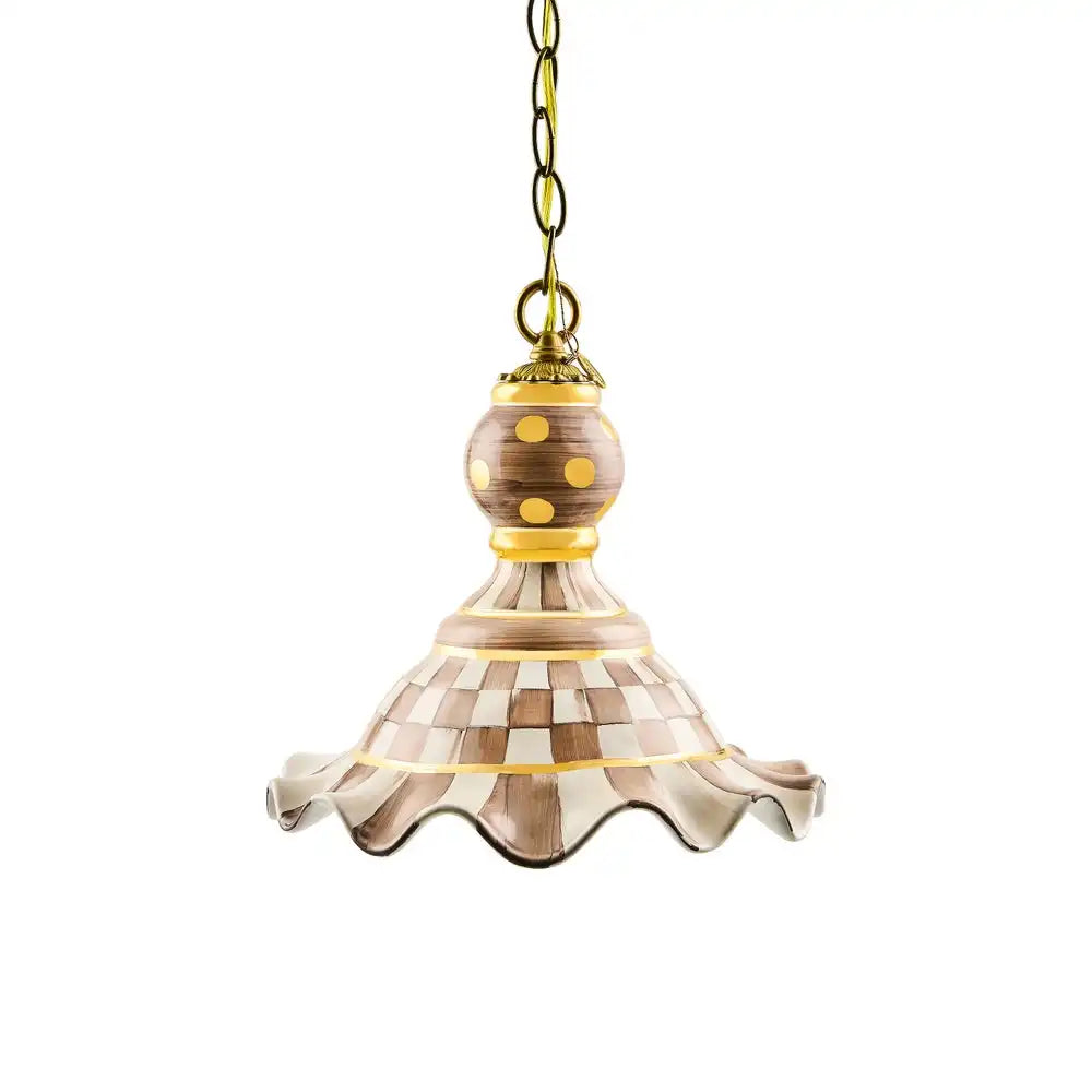 Courtly Check Ceramic Fluted Hanging Lamp