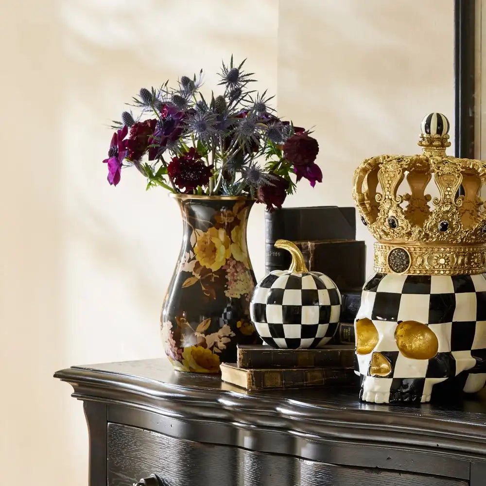 Mocha Check Tall Vase