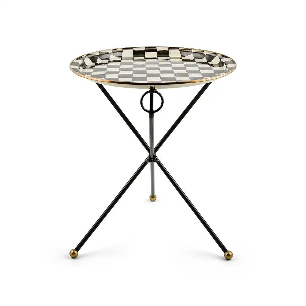 Sky Check Enamel Tilt Accent Table