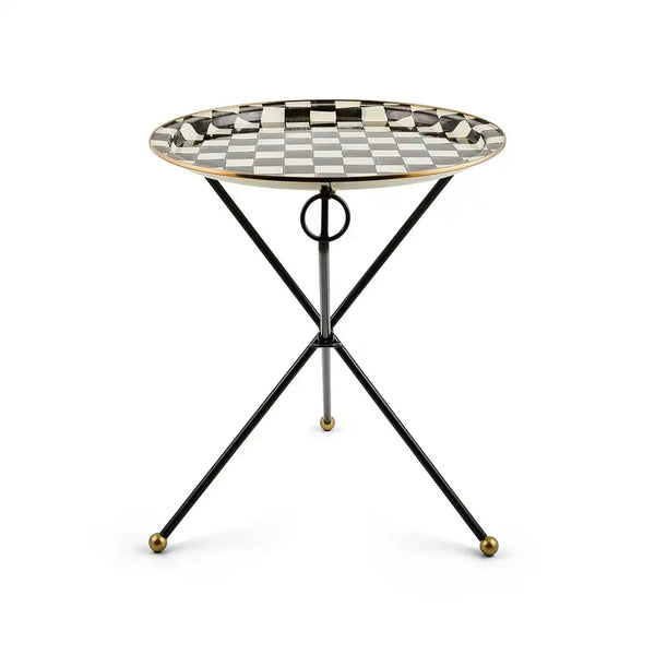 Sky Check Enamel Tilt Accent Table