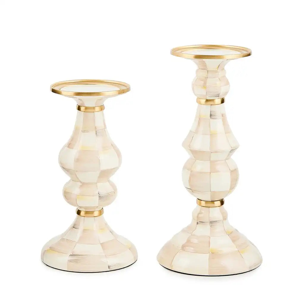 Rosy Check Medium Pillar Candlestick