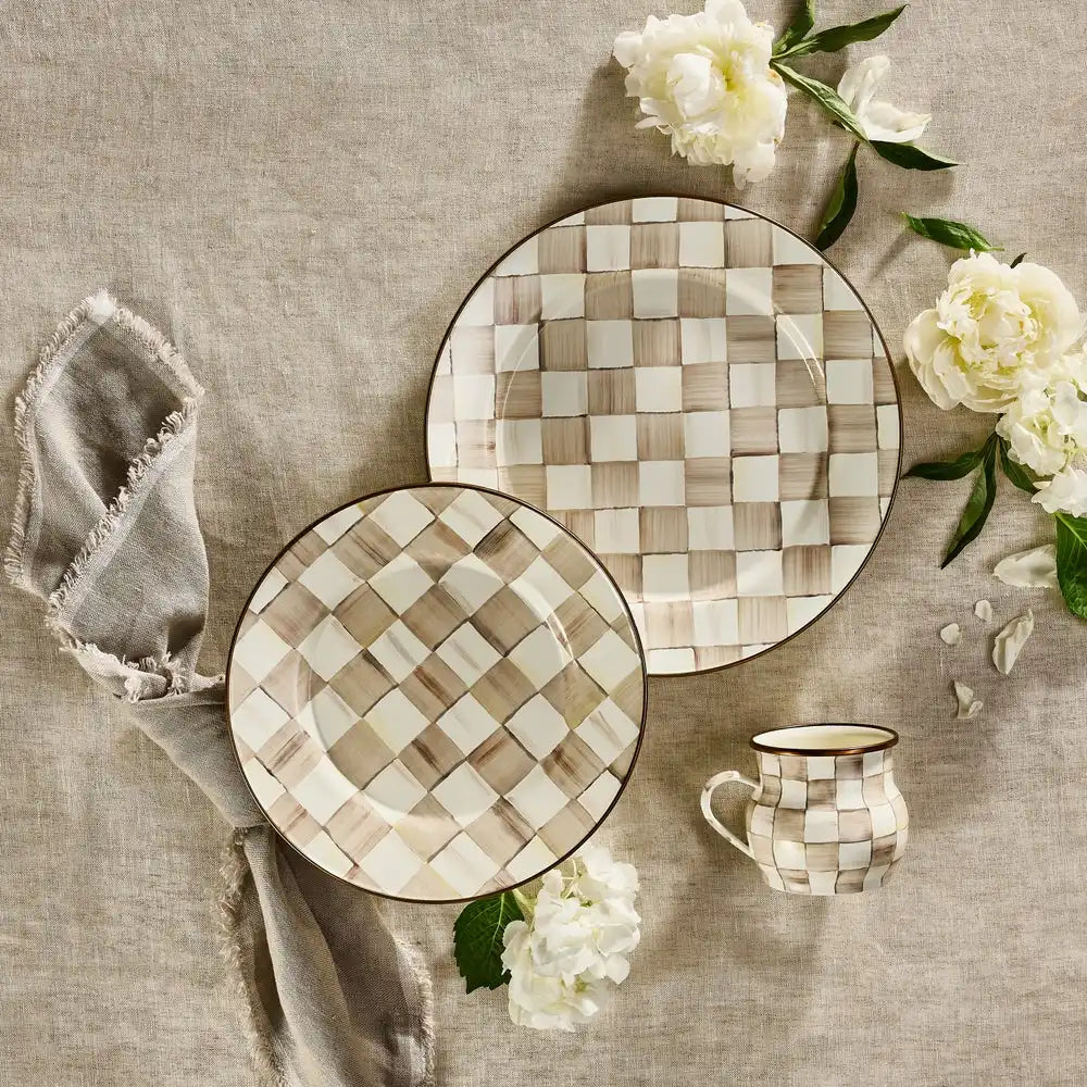 Mocha Check Dinner Plate Secondary image