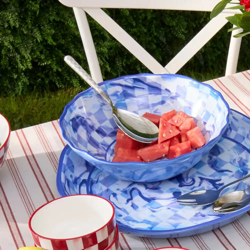 Mocha Check Bistro Serving Spoon