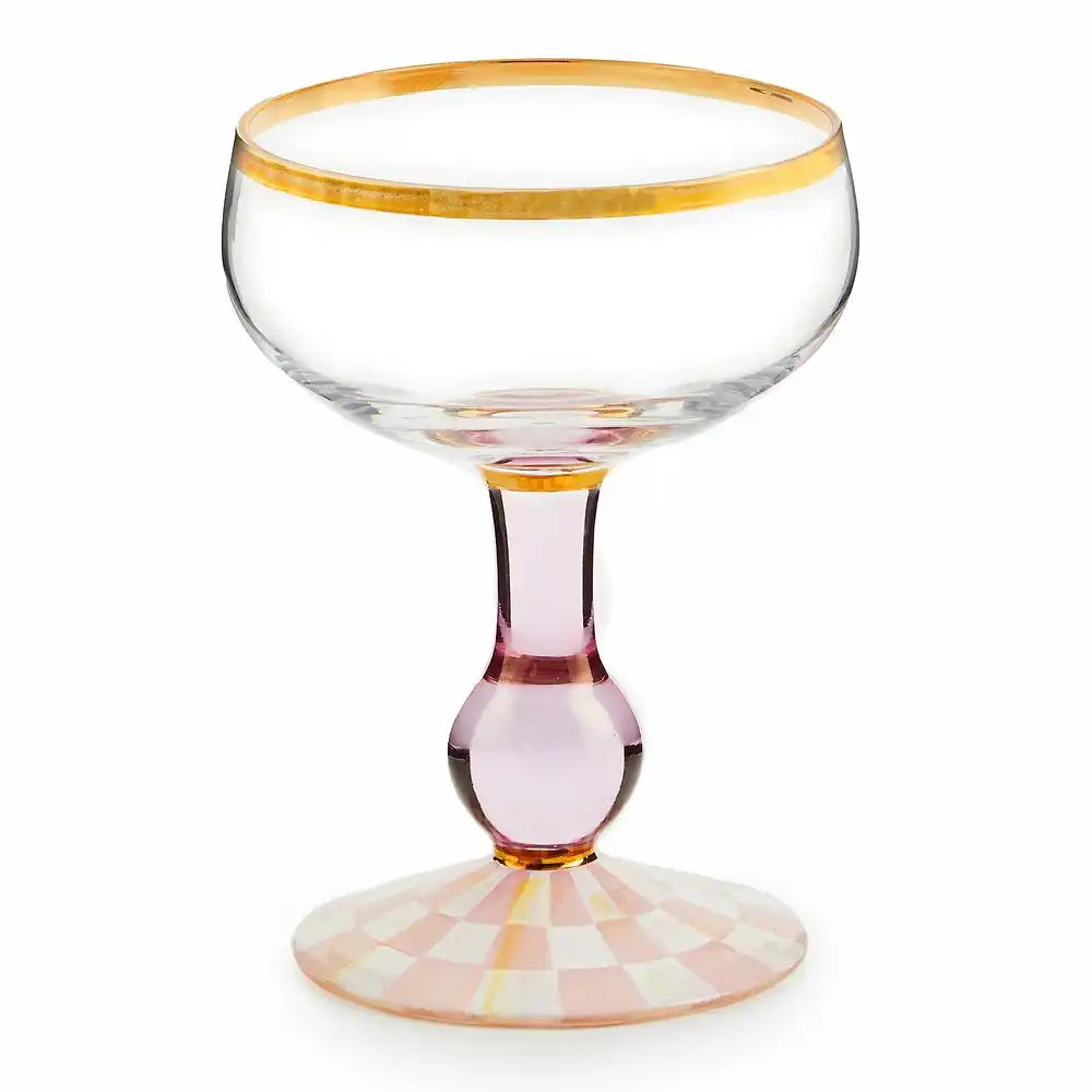 Rosy Check Tumbler Glass, Set of 2