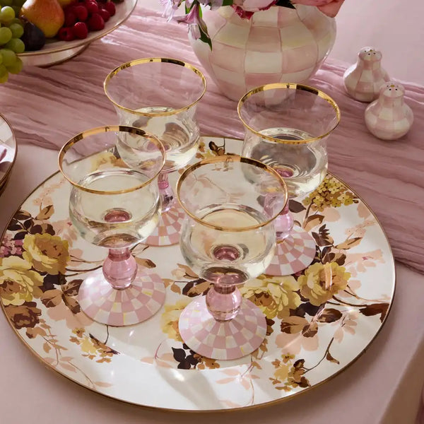 Rosy Check Tumbler Glass, Set of 2