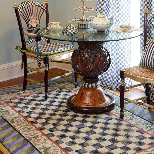 Courtly Check Purple & Green 5' Octagon Rug