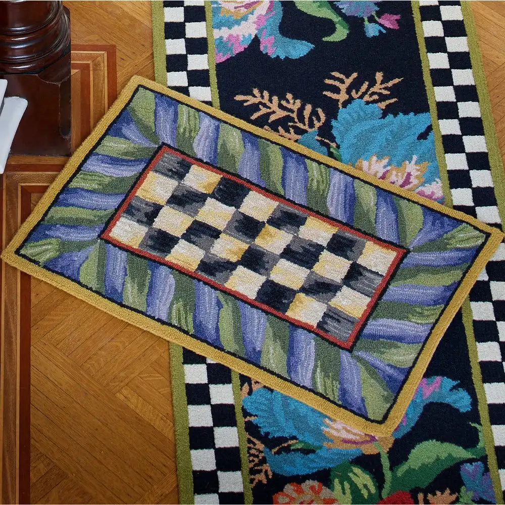 Courtly Check Purple & Green 5' Octagon Rug