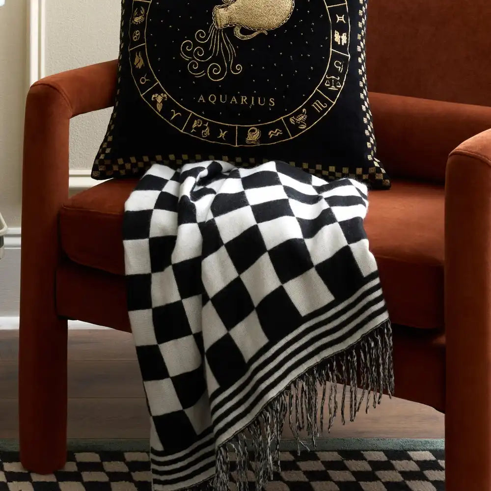 Black & White Check Throw
