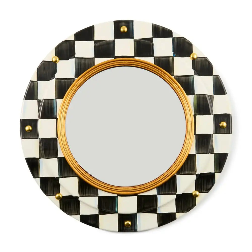 Courtly Check Round Enamel Wall Mirror Main image