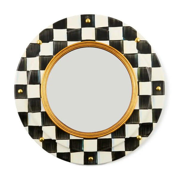 Courtly Check Round Enamel Wall Mirror