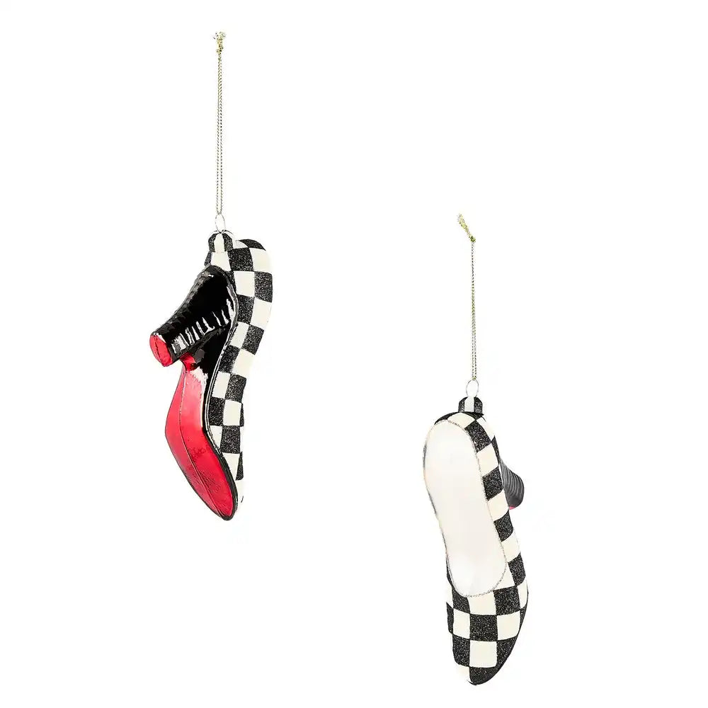 Courtly High Heels Glass Ornaments, Set of 2