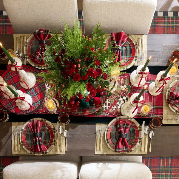 Red Tartan Check Table Runner