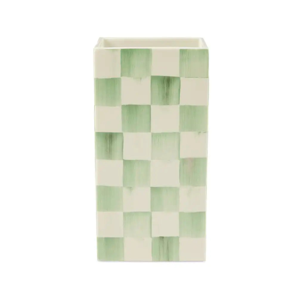 Sage Check Pillar Vase Main image