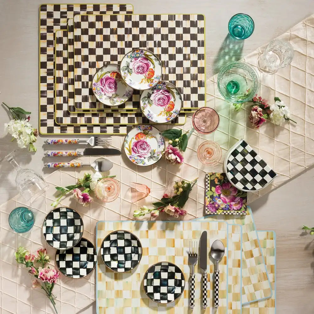 Mocha Check Napkin Holder