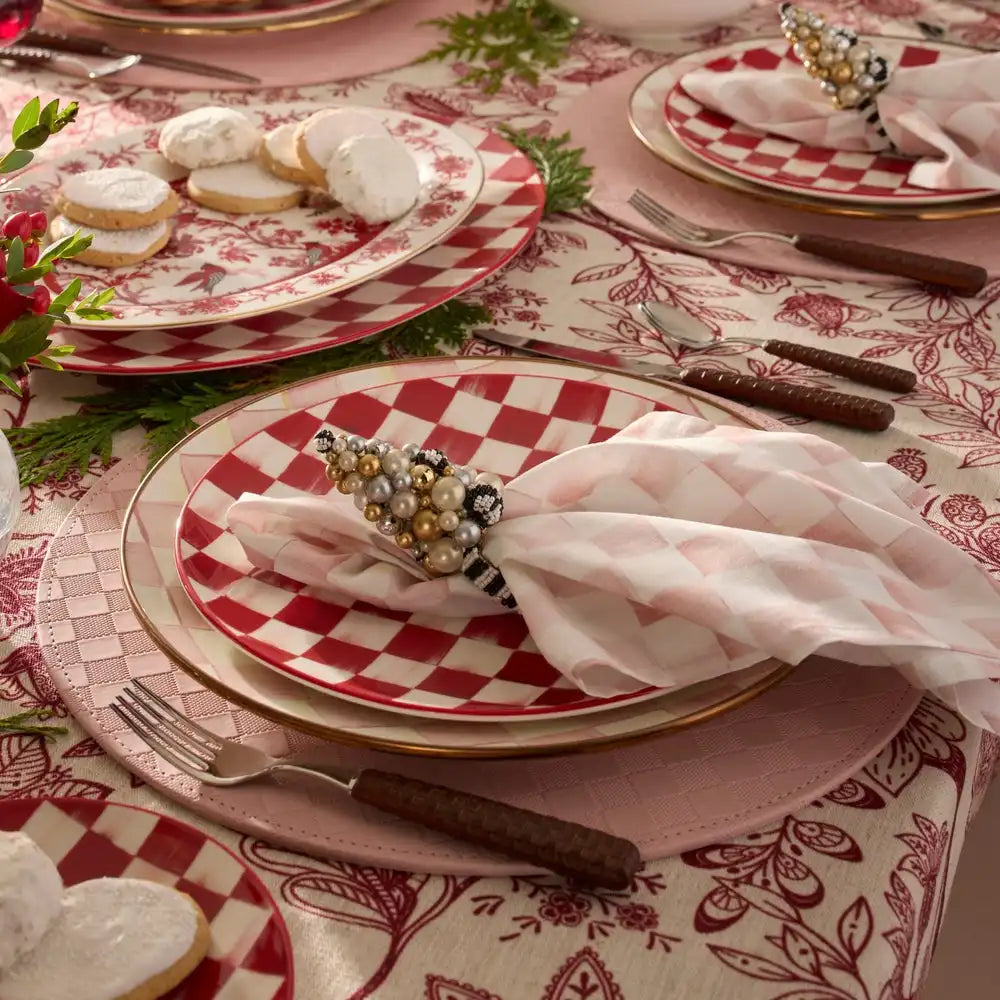 Cherry Check Salad Plates, Set of 4