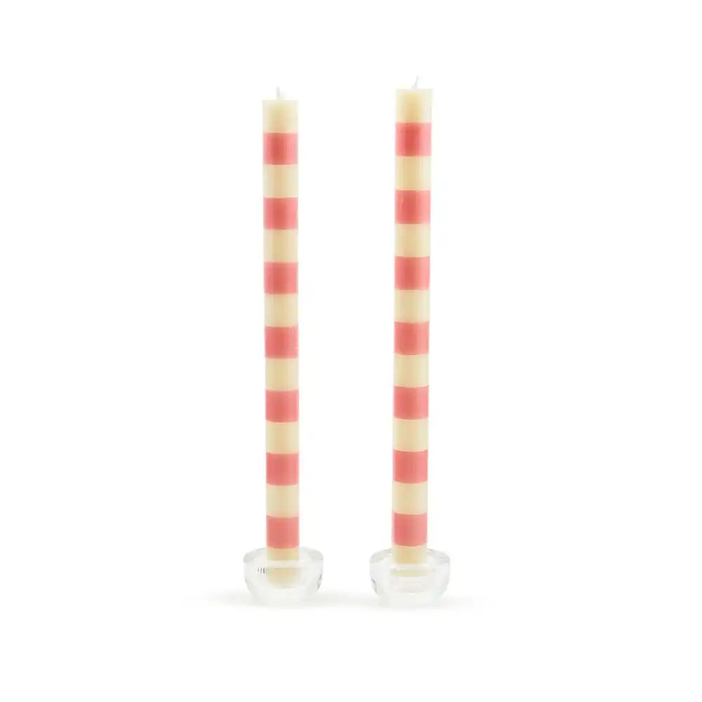 Bands Black Dinner Candles, Set of 2