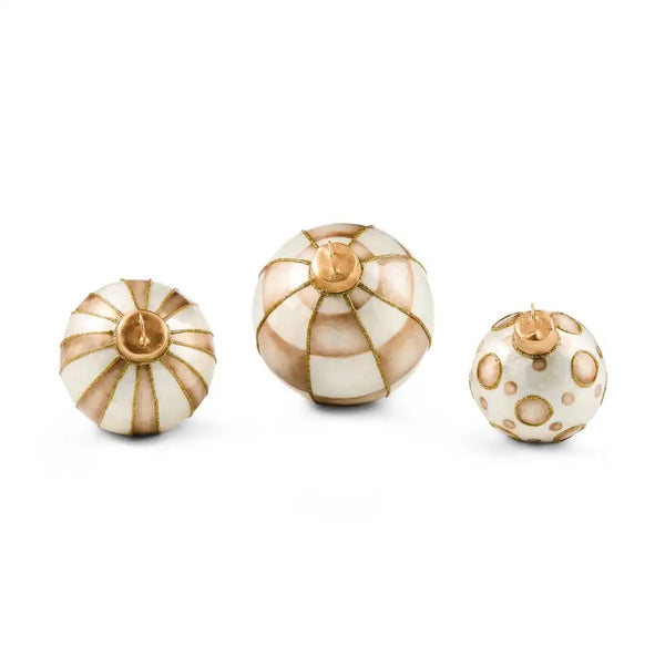 Courtly Capiz Tabletop Ornament Balls, Set of 3